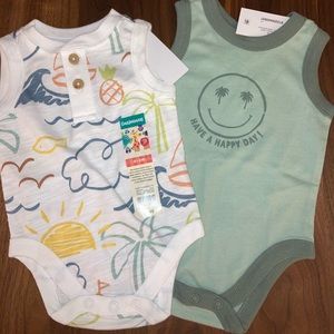 2 adorable tank top onesies brand new